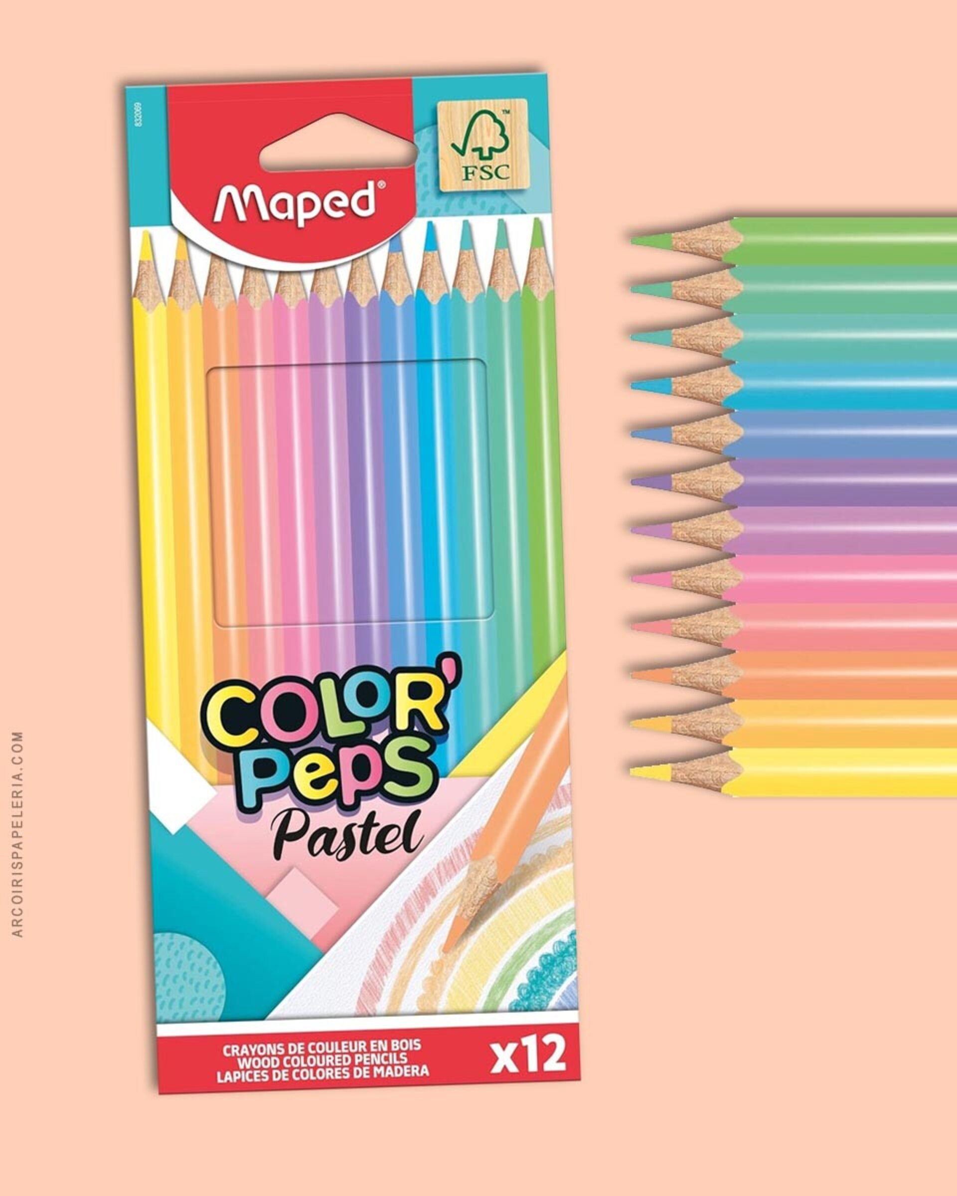 MAPED color peps pastel 12 lápices de colores - 1