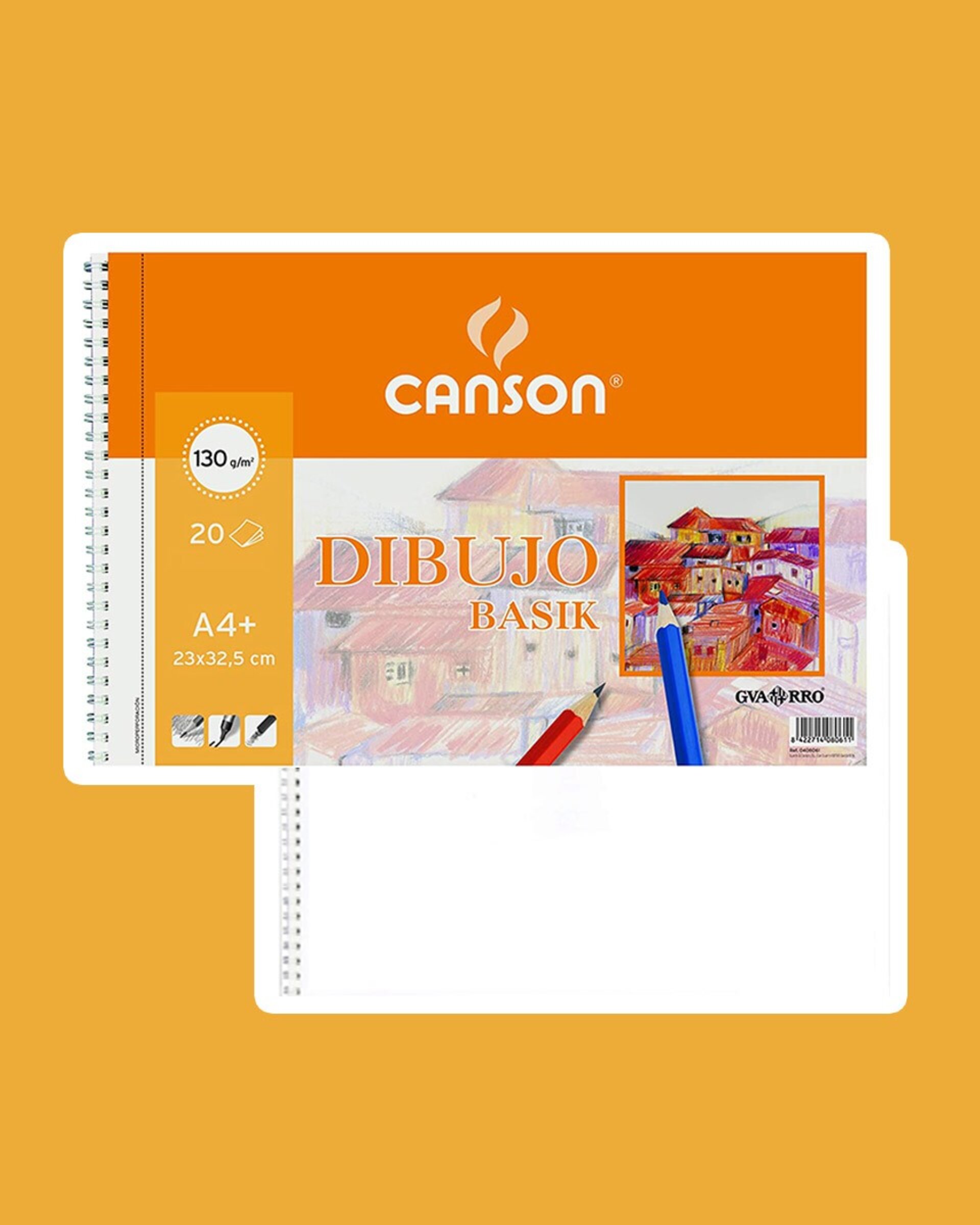 CANSON Basik A4+ sin recuadro BLOC 20 hojas 130g papel dibujo - 1