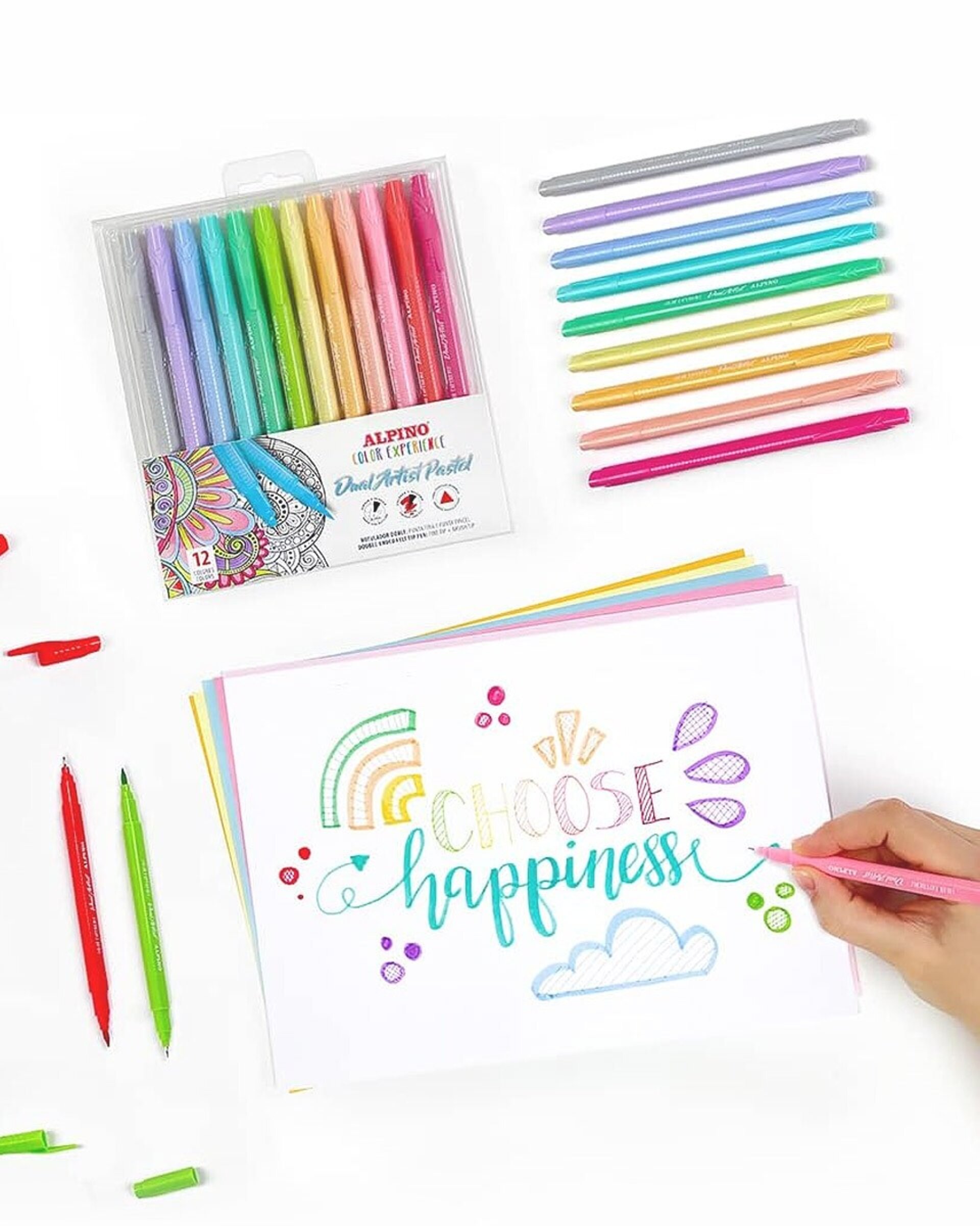 Punta pincel + fina ALPINO Dual Artist Color Experience PASTEL - 1